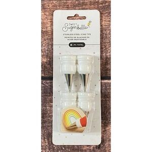 Sweet Sugarbelle Stainless Steel Icing Tips 8 Pieces Total, 4 Tips & 4 Couplers